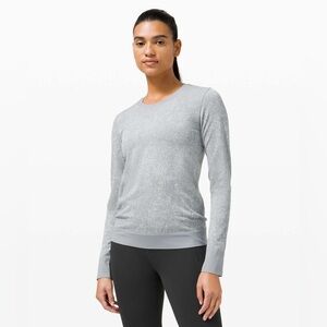 Lululemon Swiftly Breathe Long Sleeve Floral Fauna Rhino Grey / Vapor